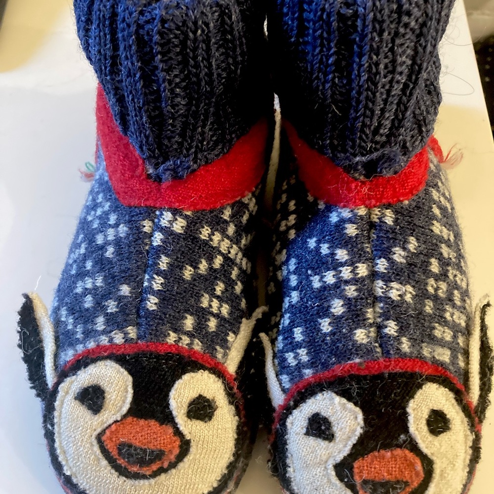 Garnet Hill Penguin Boiled Wool Slippers